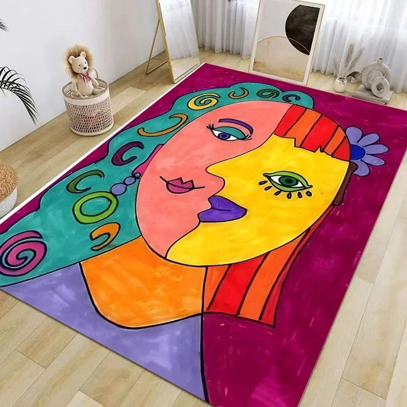 Picasso-style abstract rug