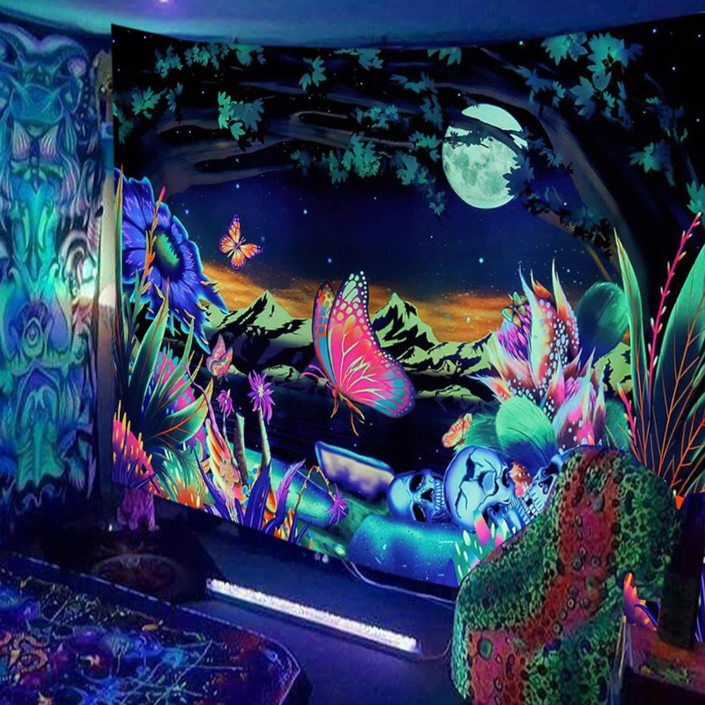 Animals Hippie Psychedelic Schwarzlichtposter