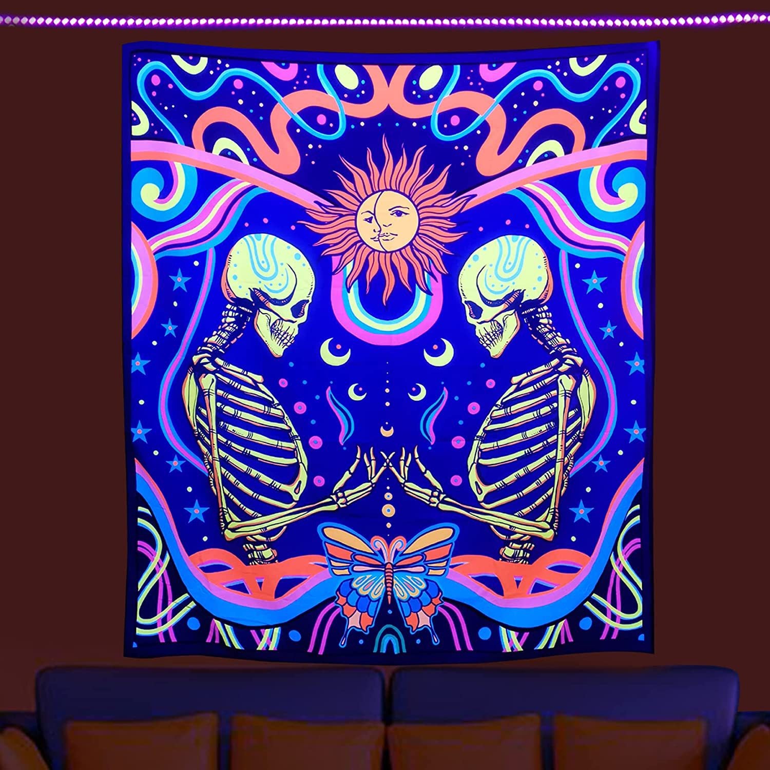 Geheimnisse des Sternenuniversums psychedelische Schwarzlichtposter