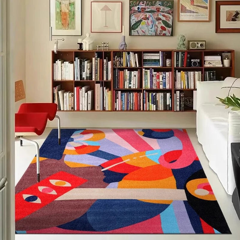 Bunter Abstrakter Kunst-Teppich – Samtweich & Modern