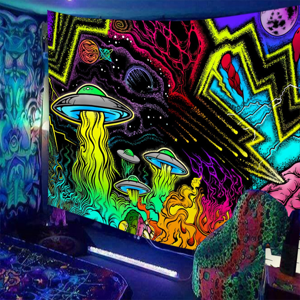 Black Light Indian Meditation Schwarzlichtposter