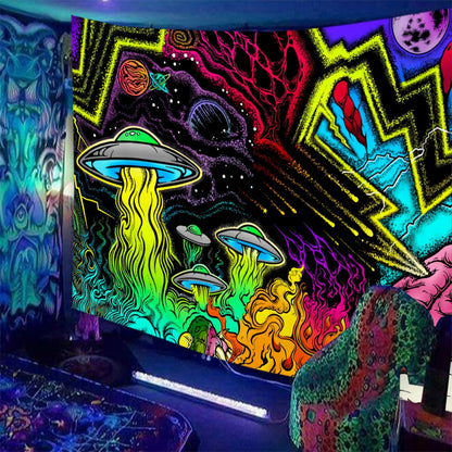 Black Light Indian Meditation Schwarzlichtposter