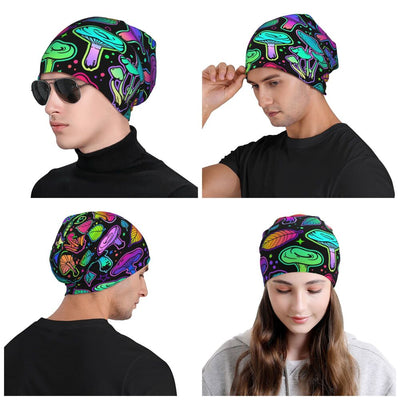 Psychedelic Skull Beanie – Trippy Wintermütze NiZED rave techno