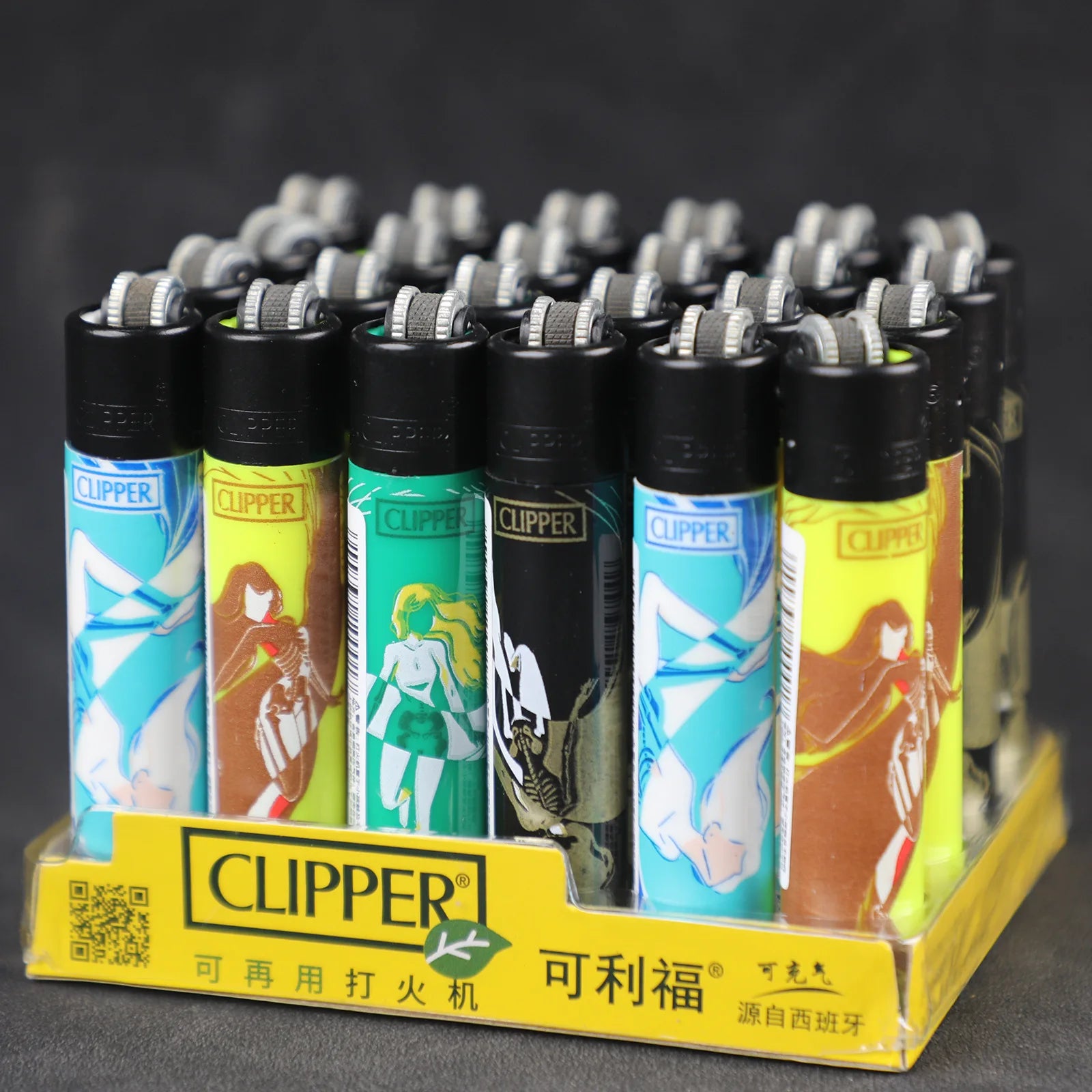 Clipper lighter – Refillable with grinding wheel &amp; design motif