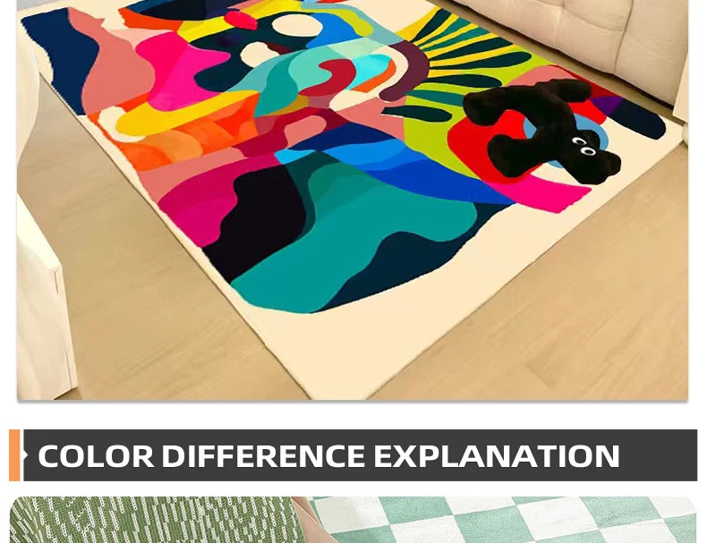 Bunter Abstrakter Kunst-Teppich – Samtweich & Modern