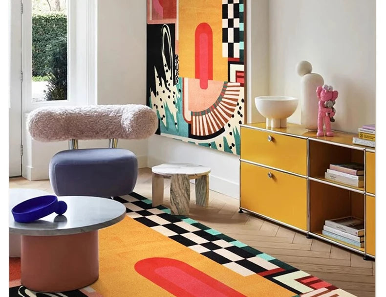 Bunter Abstrakter Kunst-Teppich – Samtweich & Modern