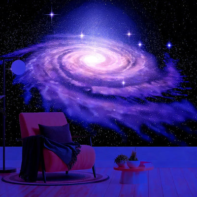 Cosmic Galaxy UV Schwarzlicht-Wandteppich