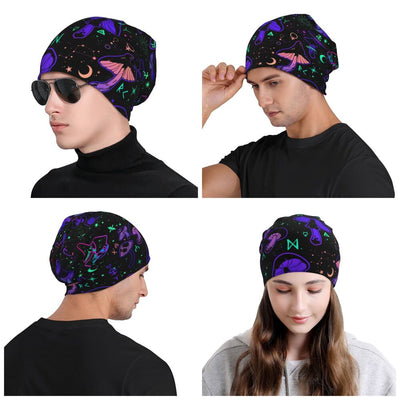 Psychedelic Skull Beanie – Trippy Wintermütze NiZED rave techno