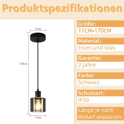 GLASS DROP – E27-GLASPENDELLEUCHTE IM VINTAGE-STIL