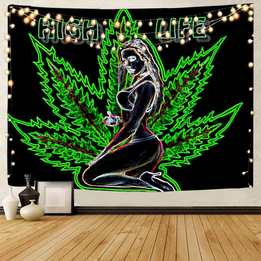 Exotische Bunte Datura Bohemian Hippie Schwarzlichtposter