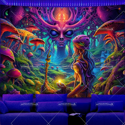 Fairy Elf Mushroom UV Wandteppich