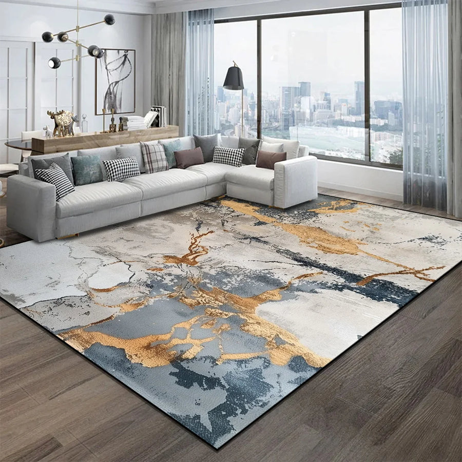Nordic abstract rug – Modern living area
