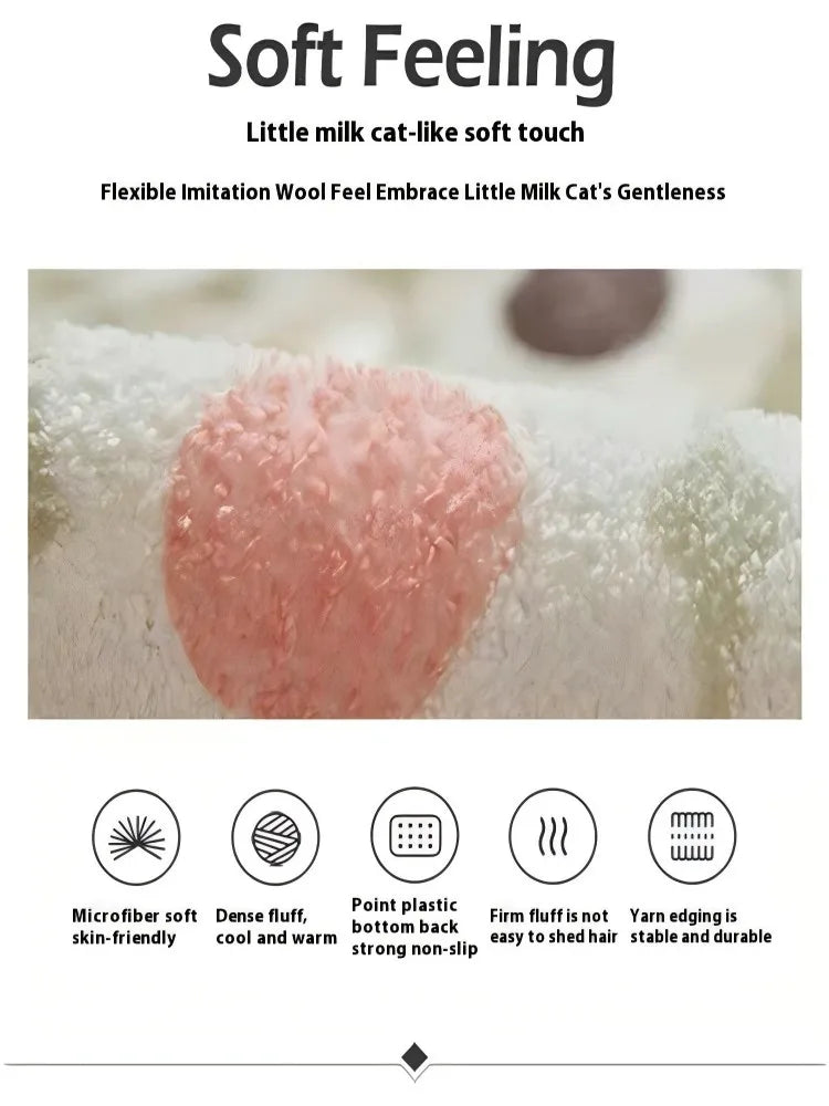 Abstrakter Plüsch-Teppich – Bunt, Warm & Rutschfest