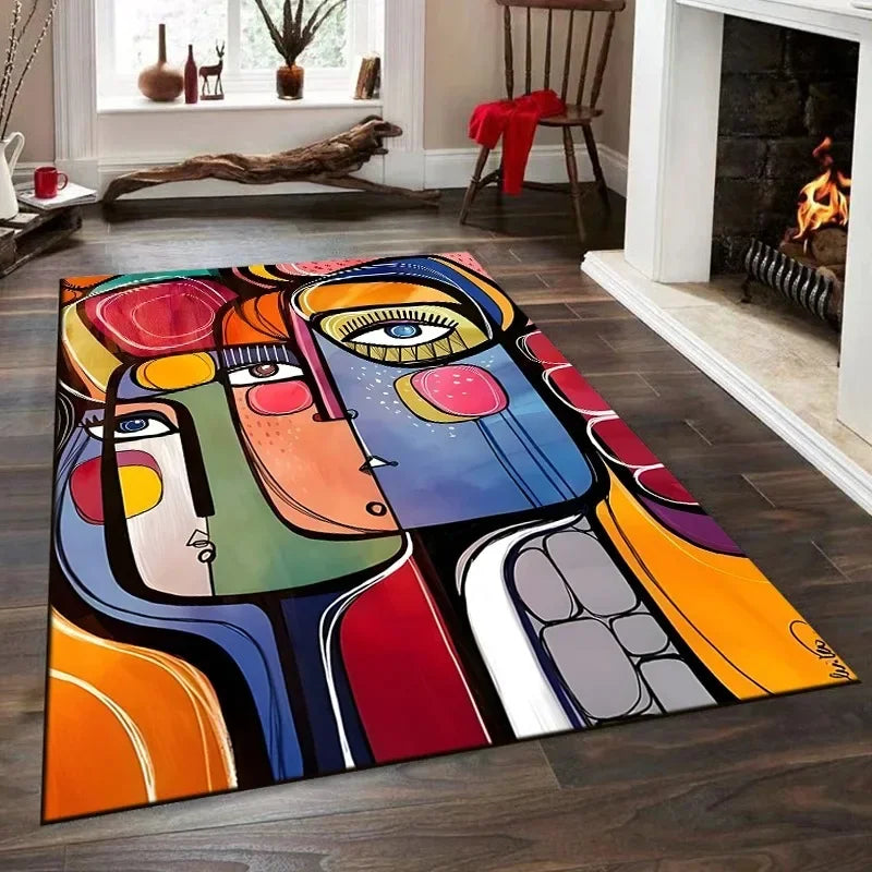 Picasso-style abstract rug