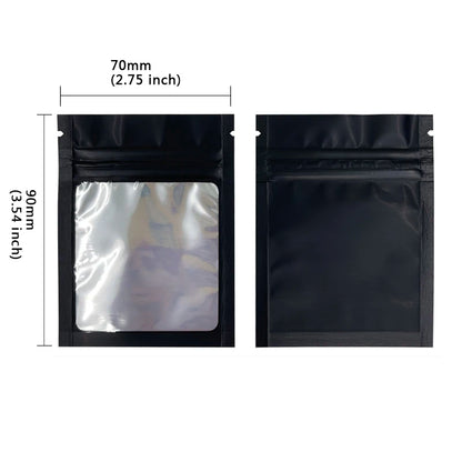 20–100 Stück Schwarze Geruchsfreie Zipper-Beutel mit Sichtfenster
