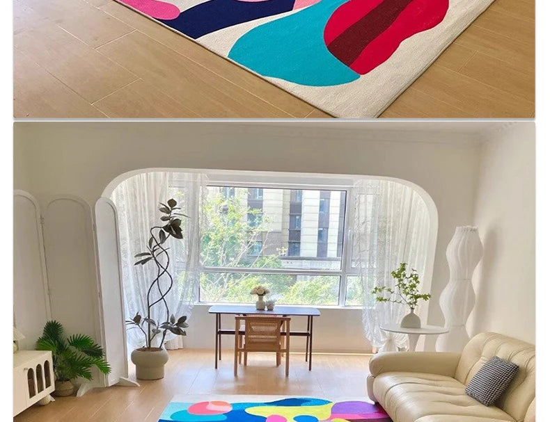 Bunter Abstrakter Kunst-Teppich – Samtweich & Modern