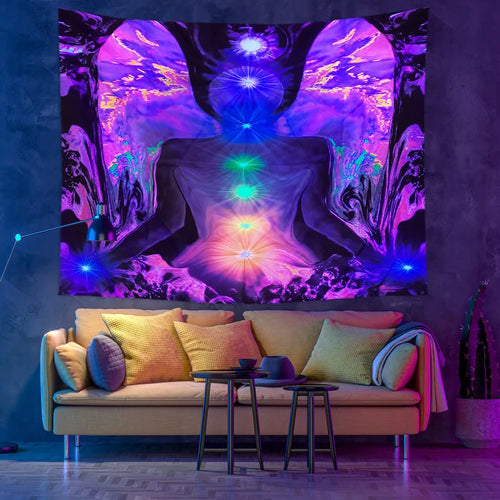 Buddha Meditation Schwarzlichtsposter von NiZED als Schwarzlicht Poster und Blacklight Wanddeko