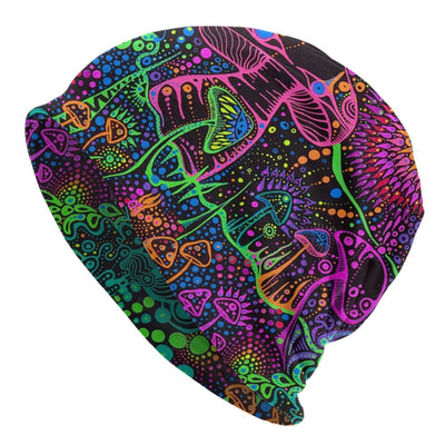 Psychedelic Skull Beanie – Trippy Wintermütze NiZED rave techno