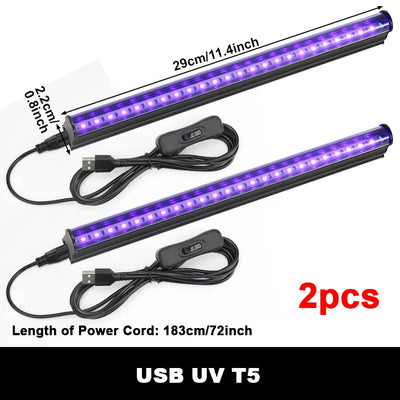 UV T5 BLACKLIGHT BAR 395–405 NM – USB-SCHWARZLICHT