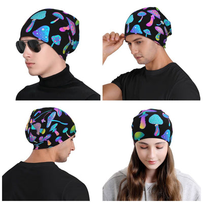Psychedelic Skull Beanie – Trippy Wintermütze NiZED rave techno