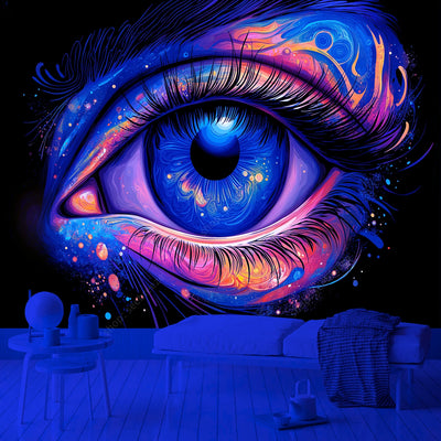 Cosmic Eye UV Schwarzlicht-Wandteppich