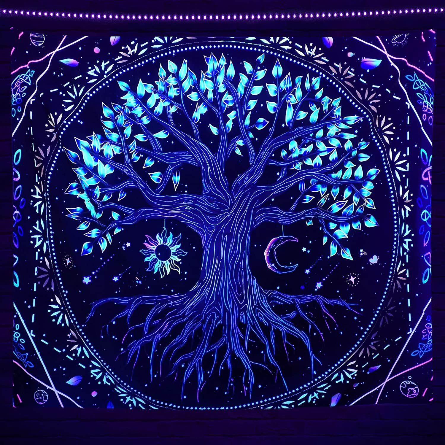 Geheimnisse des Sternenuniversums psychedelische Schwarzlichtposter