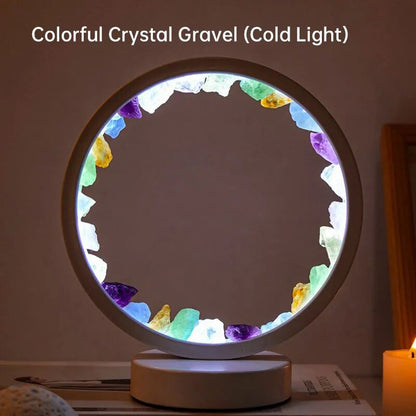 LED Wiederauflampbare Nachttischlampe - Natürliche Amethyst-Kristalldekoration