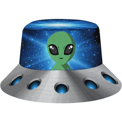 Space UFO Alien Bucket Hat – Unisex NiZED rave techno