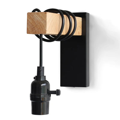 Switch Signal – E27-Wandleuchte aus Holz und Eisen