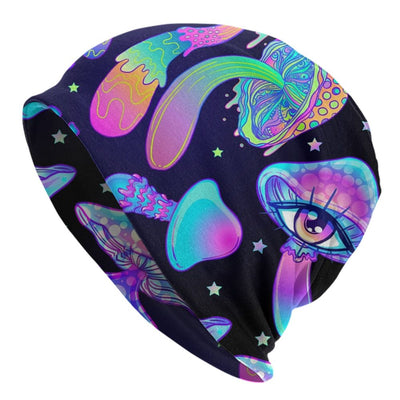 Psychedelic Skull Beanie – Trippy Wintermütze NiZED rave techno