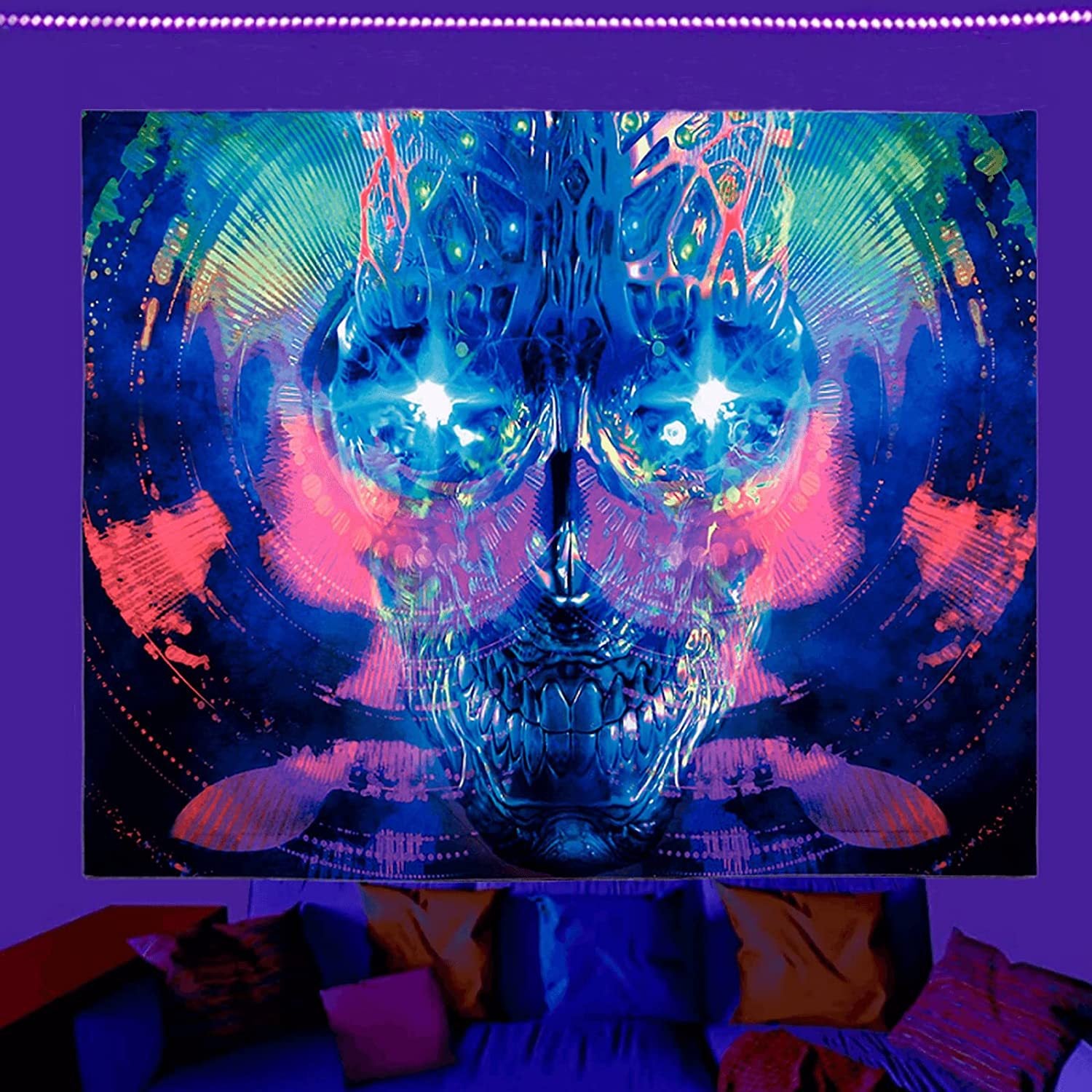 Geheimnisse des Sternenuniversums psychedelische Schwarzlichtposter