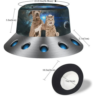 Space UFO Alien Bucket Hat – Unisex NiZED rave techno