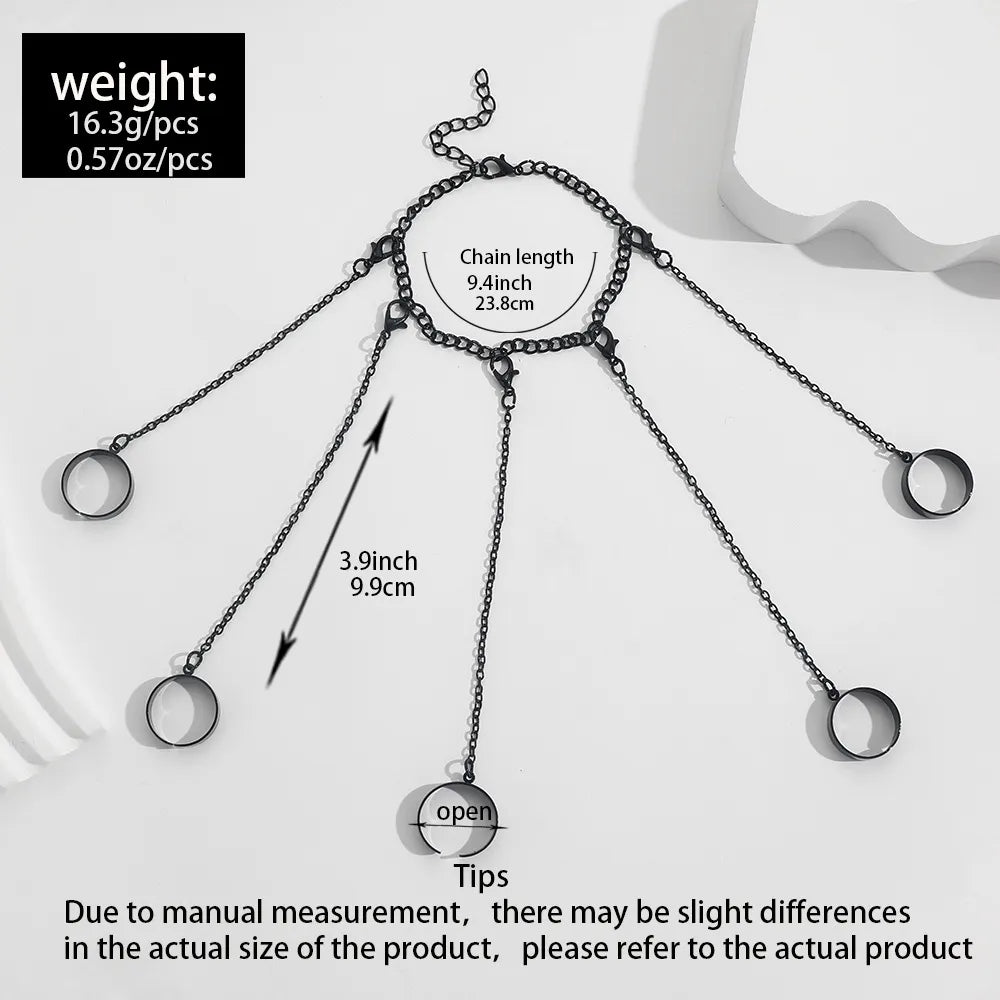 Punk Style Schwarze Armbandringe - Geometrisches Design