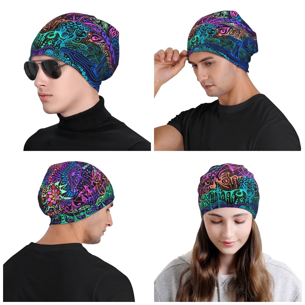 Psychedelic Skull Beanie – Trippy Wintermütze