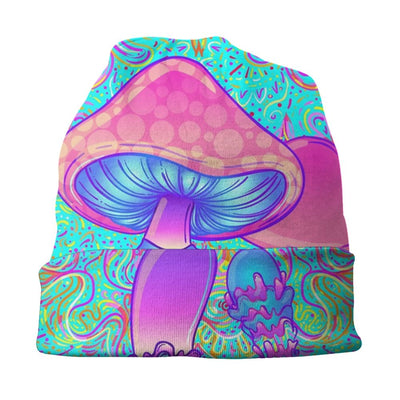 Psychedelic Skull Beanie – Trippy Wintermütze NiZED rave techno