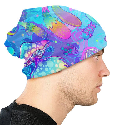 Psychedelic Skull Beanie – Trippy Wintermütze NiZED rave techno