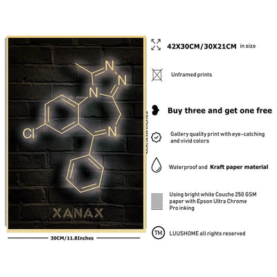 Neon Molecules Neon Poster - Produktbild 2 - NiZED