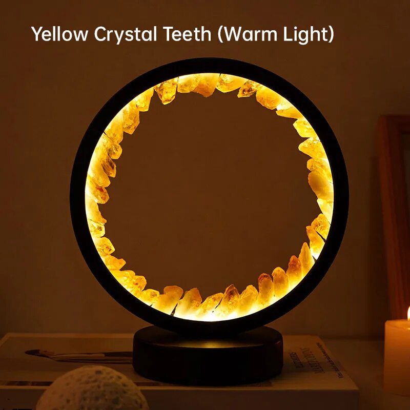 LED Wiederauflampbare Nachttischlampe - Natürliche Amethyst-Kristalldekoration