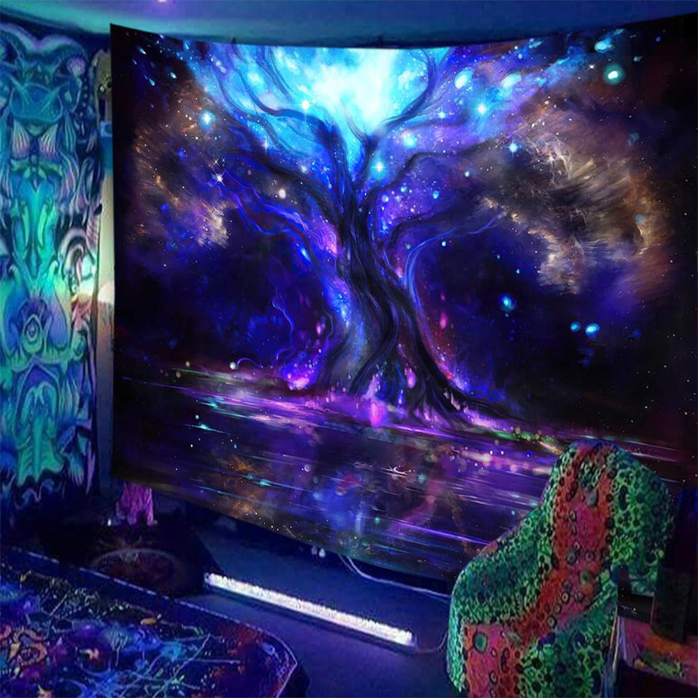 Black Light Indian Meditation Schwarzlichtposter