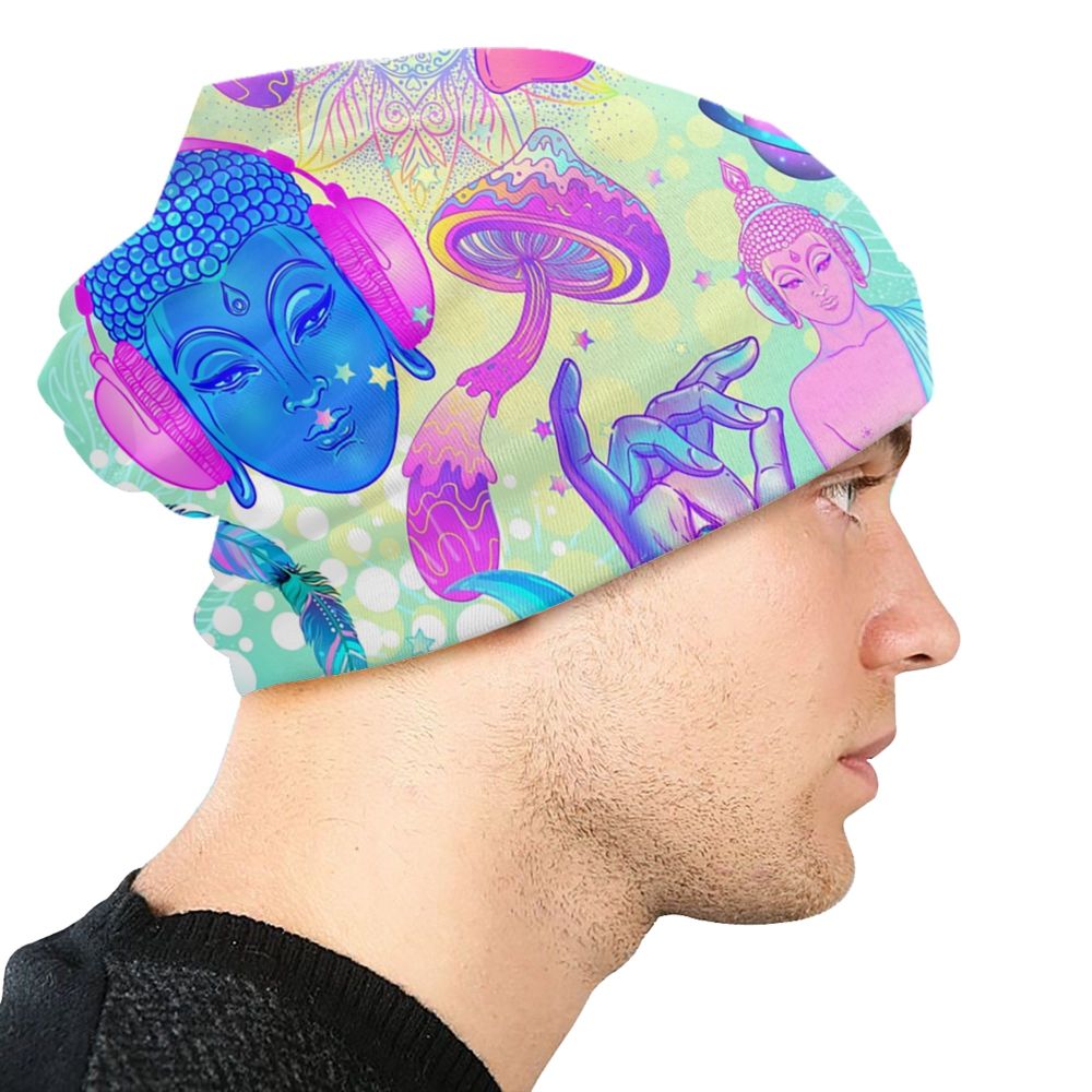 Psychedelic Skull Beanie – Trippy Wintermütze