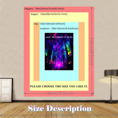 Neon Jungle UV Schwarzlicht-Wandteppich