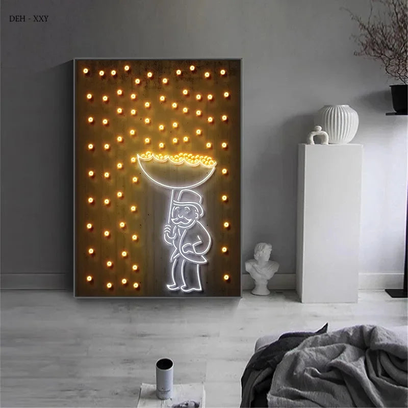 Modern Pop Wall Art Neon Design Mona Lisa und Co.