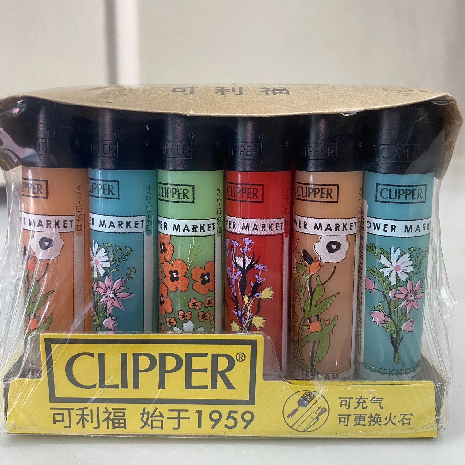 Clipper lighter – Refillable with grinding wheel &amp; design motif