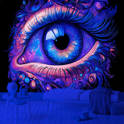 Cosmic Eye UV Schwarzlicht-Wandteppich