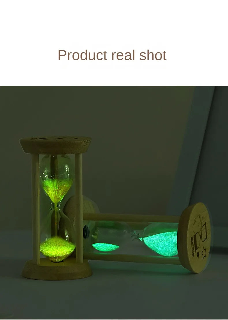 Cosmic Bamboo Glow – Fluorescent Hourglass Timer
