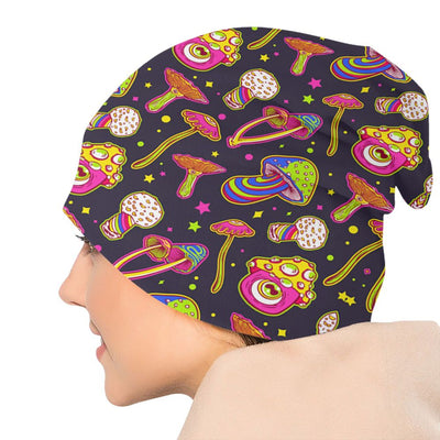 Psychedelic Skull Beanie – Trippy Wintermütze NiZED rave techno