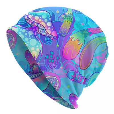 Psychedelic Skull Beanie – Trippy Wintermütze NiZED rave techno