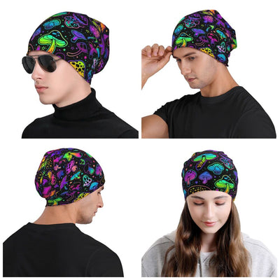 Psychedelic Skull Beanie – Trippy Wintermütze NiZED rave techno
