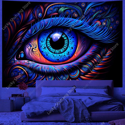 Cosmic Eye UV Schwarzlicht-Wandteppich