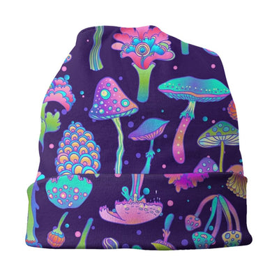 Psychedelic Skull Beanie – Trippy Wintermütze NiZED rave techno